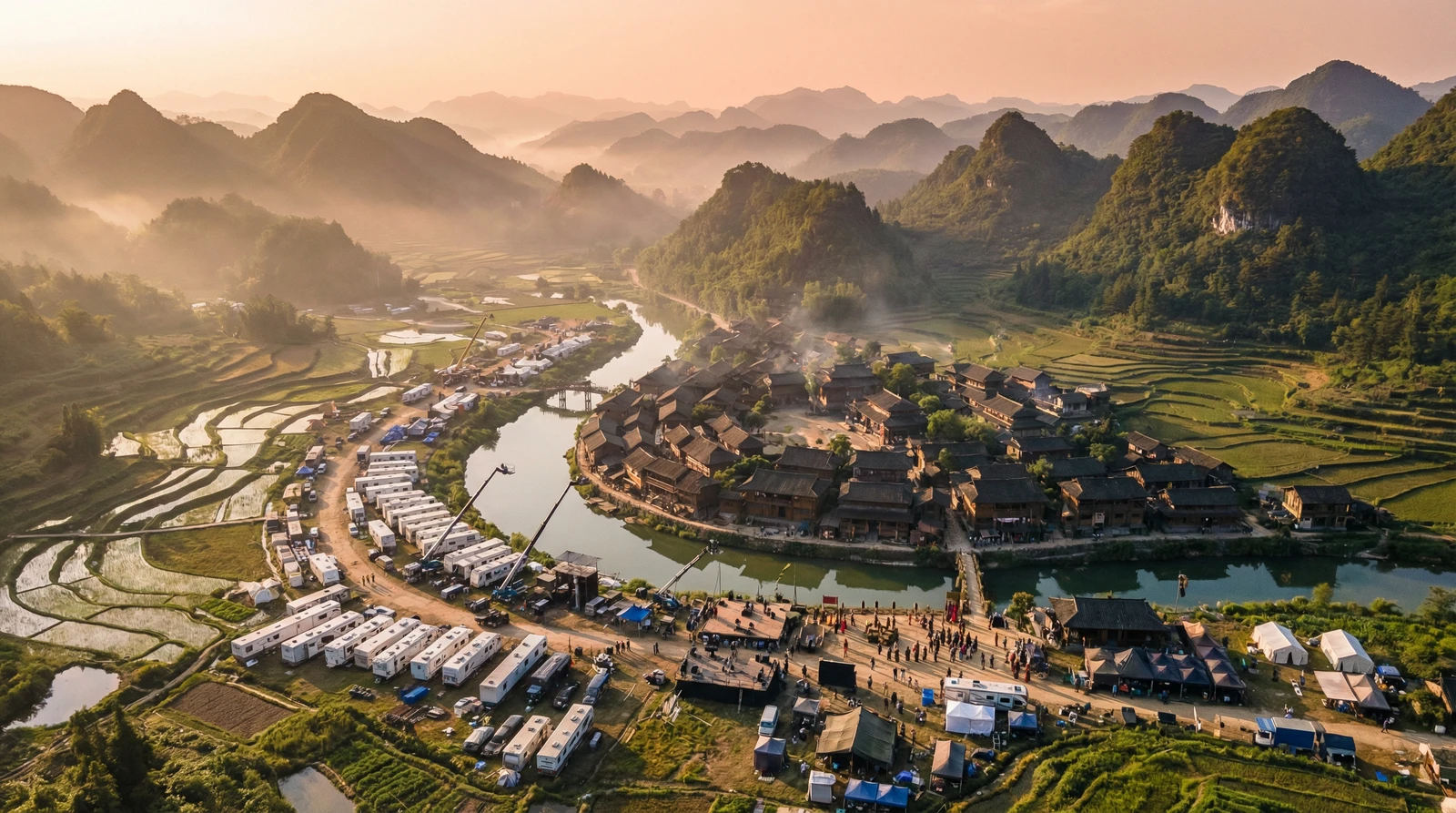 困困兔海角社区栏目航拍外景拍摄基地全景